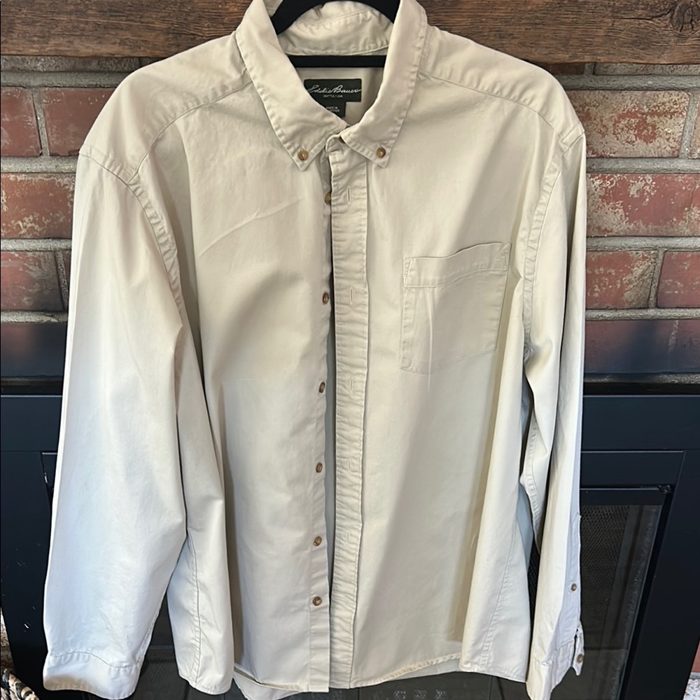 Eddie Bauer Cream Casual Button Down Shirt